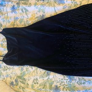 200s Rampage dark blue rhinestone evening dress